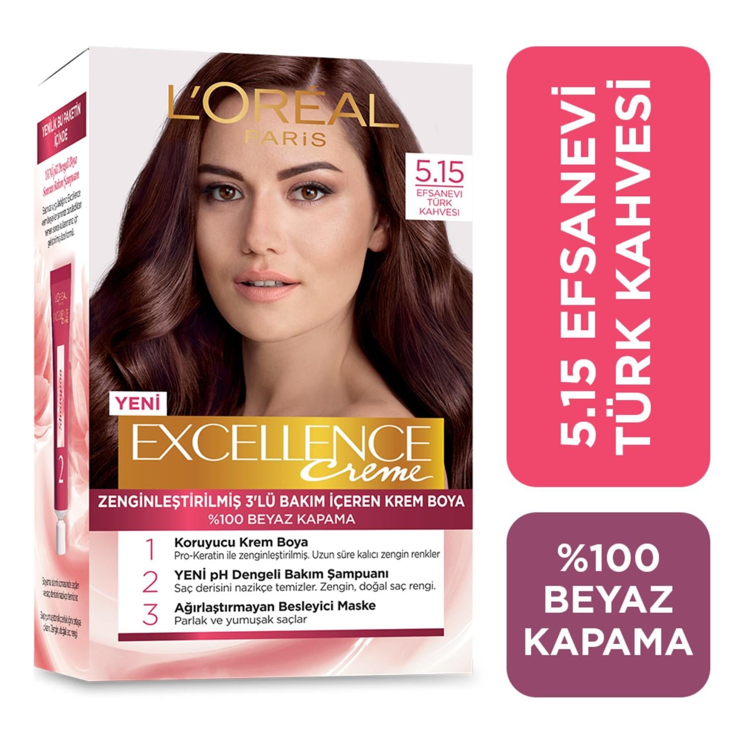 L'Oreal Paris Excellence Creme Saç Boyası - 5.15 Efsanevi Türk Kahvesi