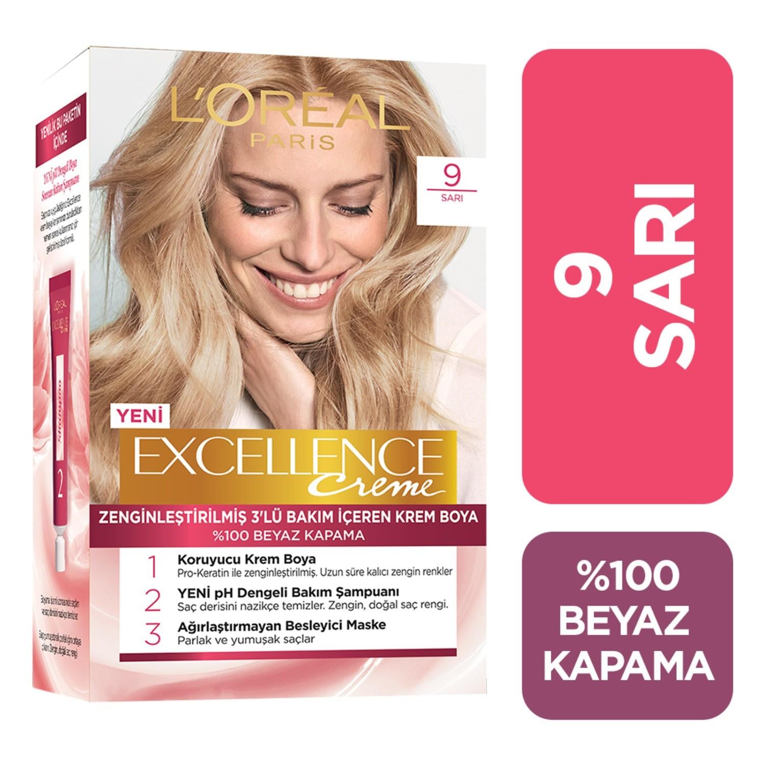 L'Oréal Paris Excellence Creme Saç Boyası - 9 Sarı