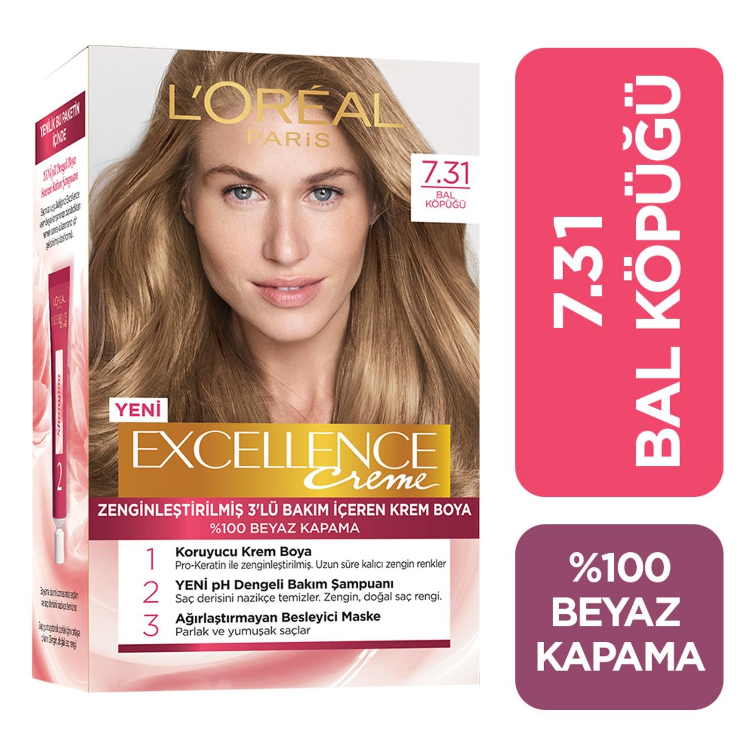 L'Oréal Paris Excellence Creme Saç Boyası - 7.31 Bal Köpüğü