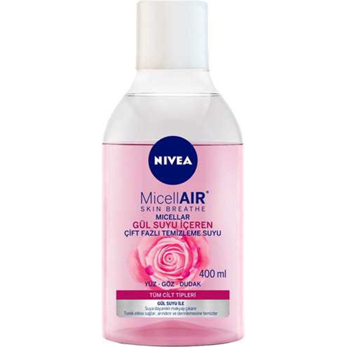 Nivea Gül Suyu İçeren Çift Fazlı Makyaj Temizleme Suyu 400 Ml
