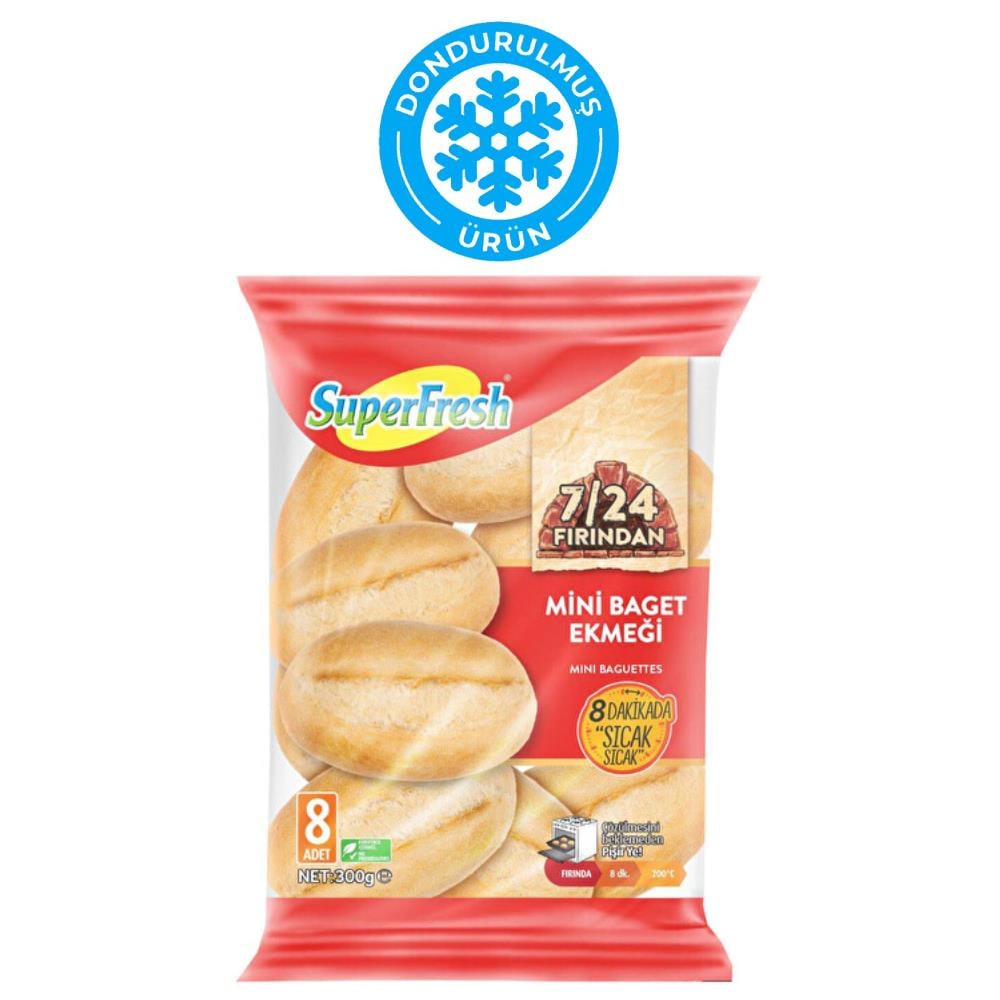 Superfresh 7/24 Mini Baget Ekmek 8'li 300 gr