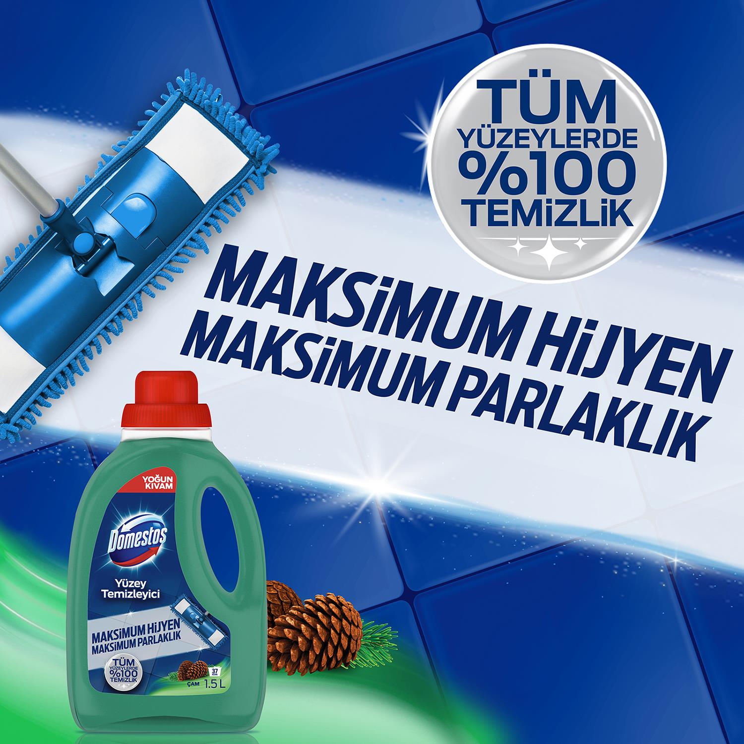Domestos Yüzey Temizleyici Çam Kokusu 1500 Ml