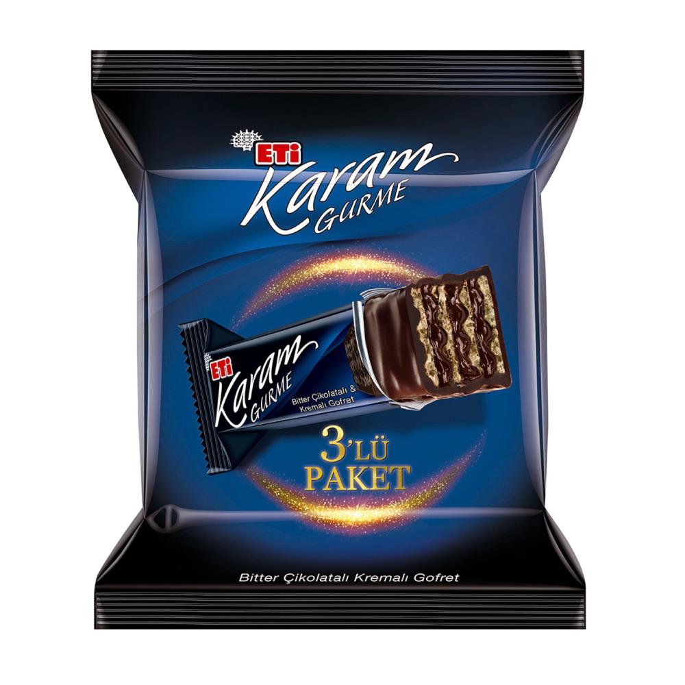 Eti Karam Gurme Bitter Çikolatalı Gofret 3'lü 150 gr