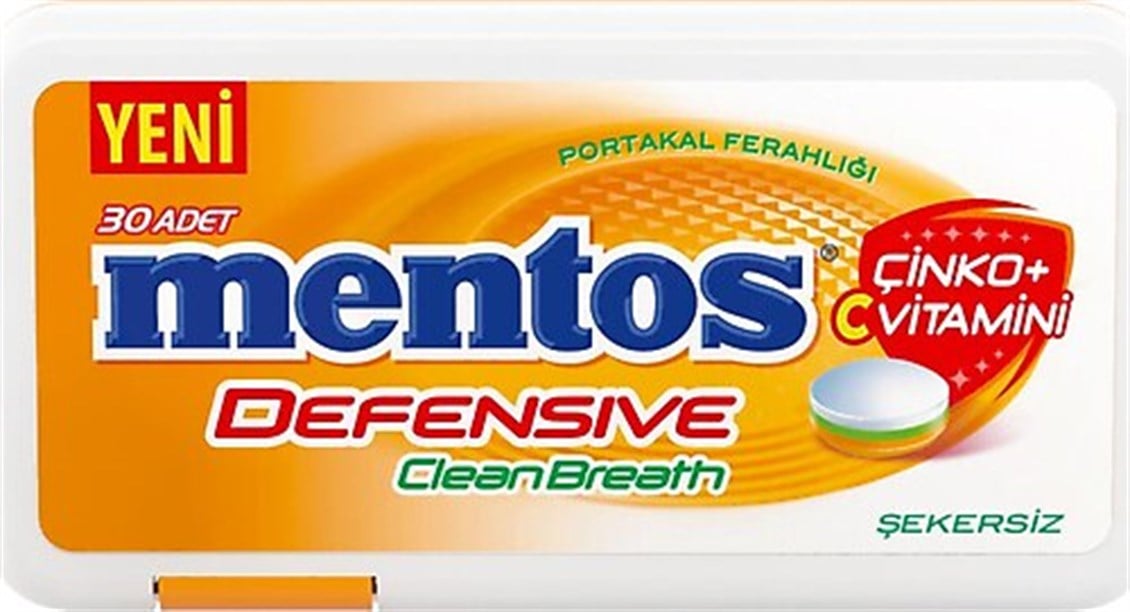 Mentos Cleanbreath Defensive Portakallı Şeker 21 Gr