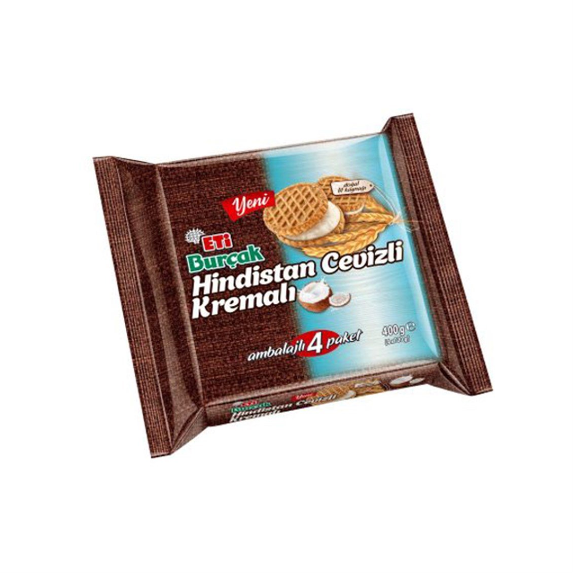 Eti Burçak Hindistan Cevizli Kremalı Yulaflı Bisküvi 4x100 Gr