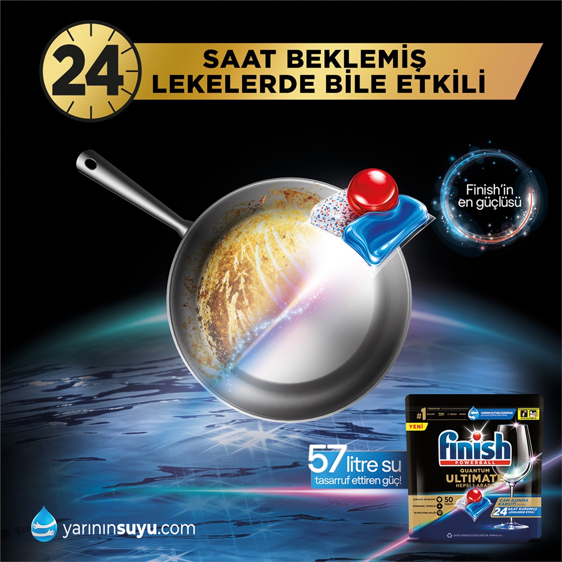 Finish Quantum Ultimate 50 Kapsül Bulaşık Makinesi Deterjanı