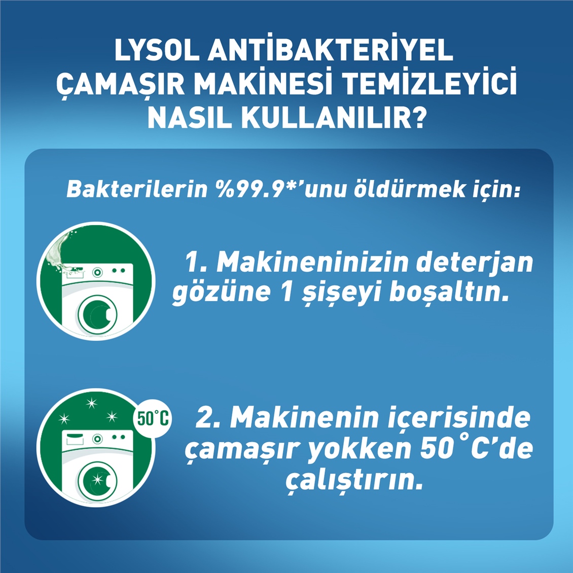 Lysol Antibakteriyel Çamaşır Makine Temizleyici Tekli 250  ml