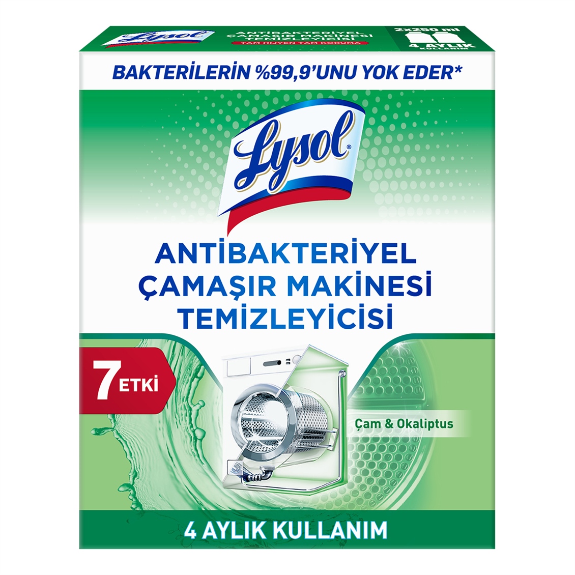 Lysol Antibakteriyel Çamaşır Makinesi Temizleyicisi 2x250 ml