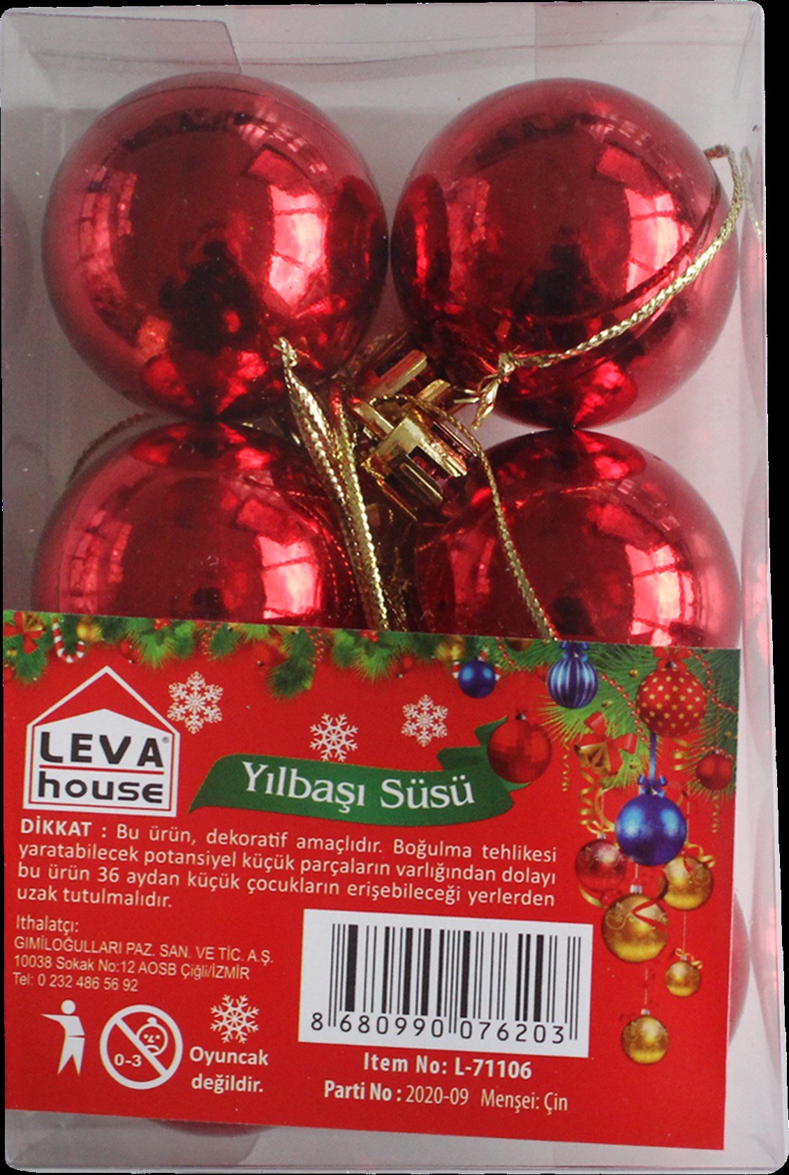 Leva Yılbaşı Topu 4Cm 6Lı