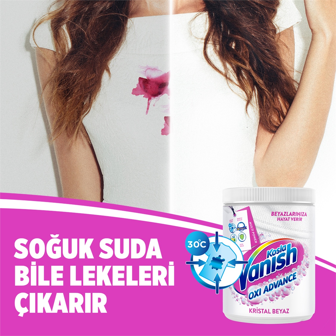 Vanish Multipower Kristal Beyaz Leke Çıkarıcı & Deterjan güçlendirici Toz 400 g