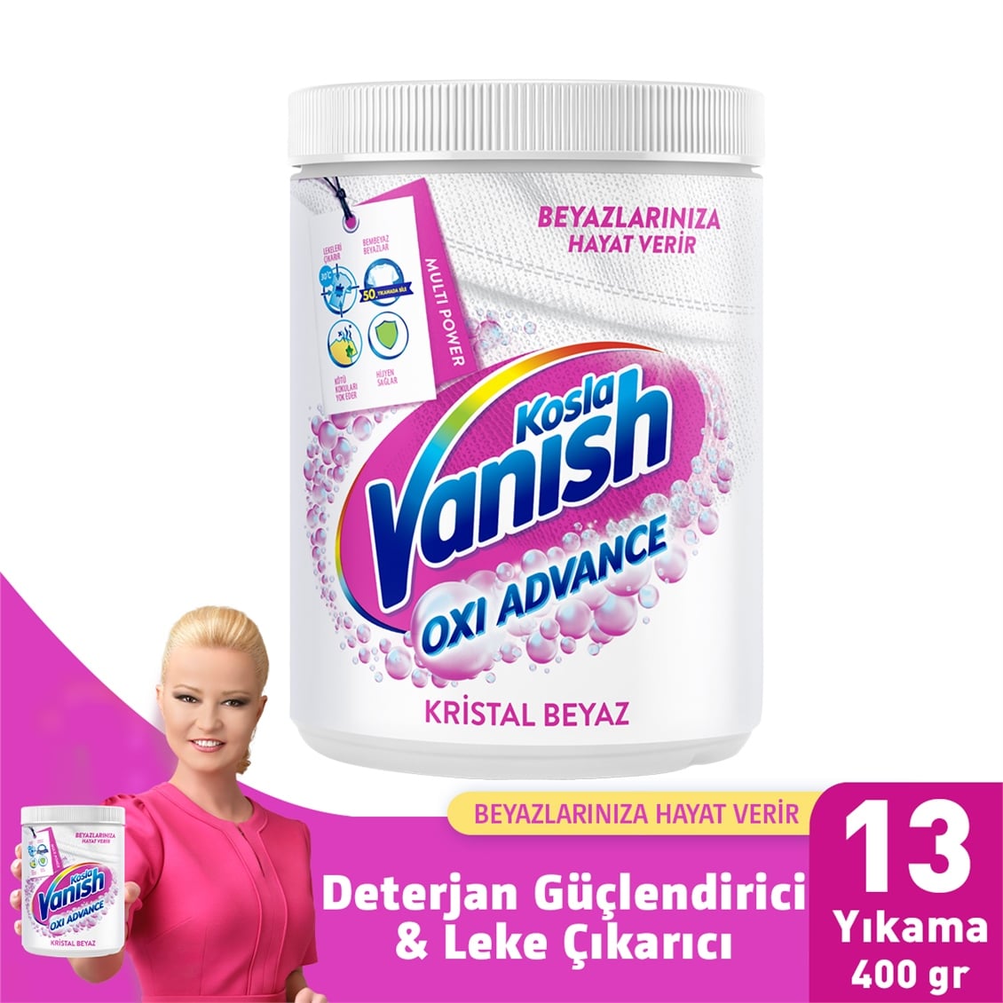 Vanish Multipower Kristal Beyaz Leke Çıkarıcı & Deterjan güçlendirici Toz 400 g