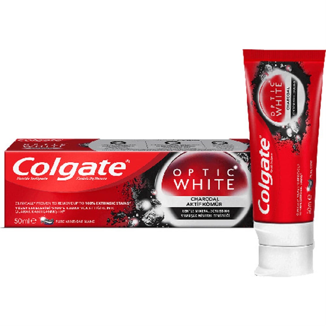 Colgate Optik Beyaz Aktif Kömür Diş Macunu 50 Ml