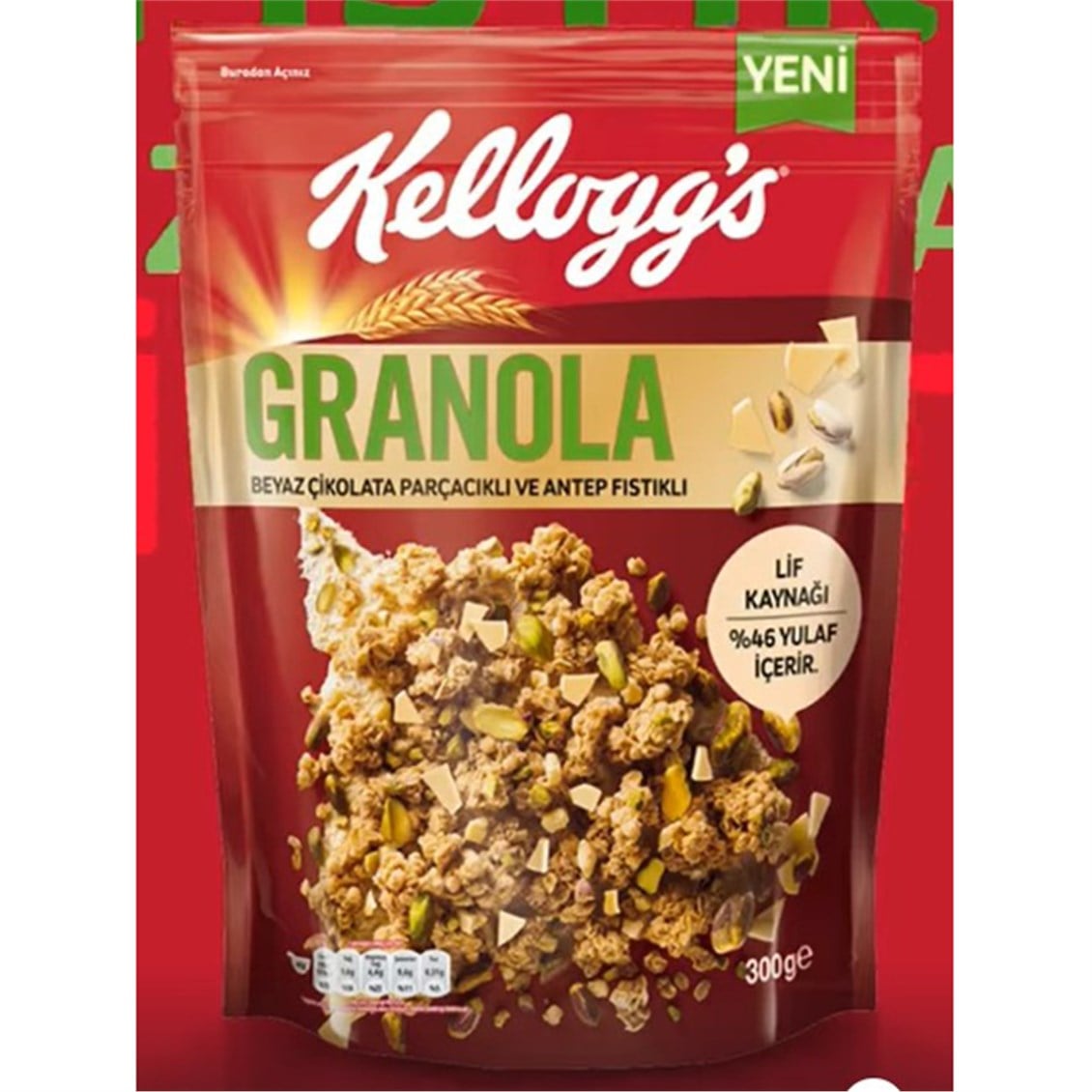  ULKER KELLOGS GRANOLA ANTEP FISTIK 300GR 
