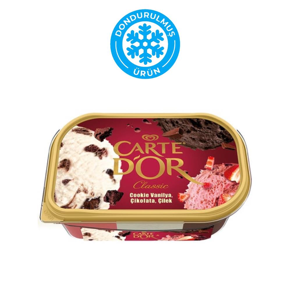 Algida Carte D'or Classic ÇilekÇikolata Vanilya 850 ml