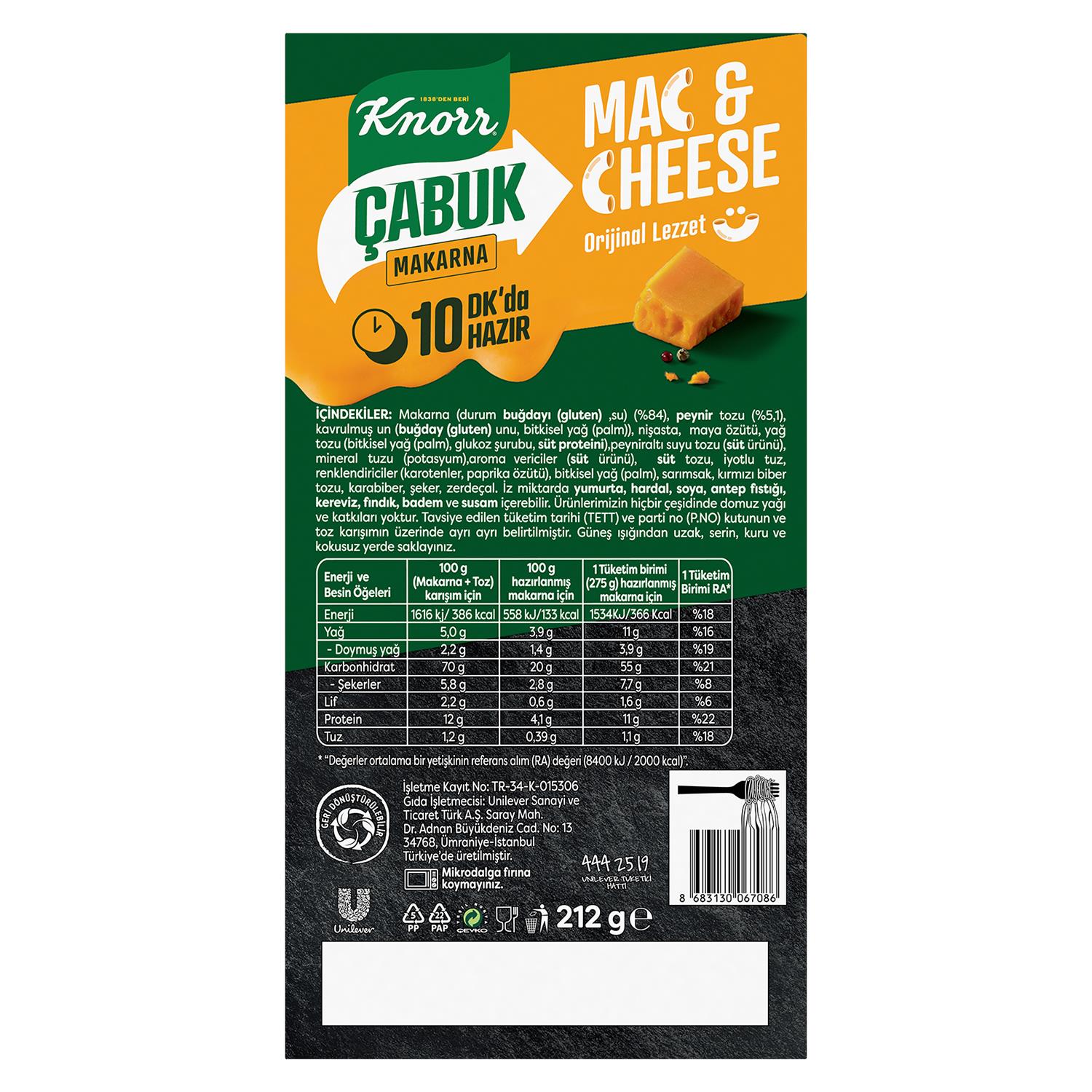 Knorr Çabuk Mac & Cheese 212 gr