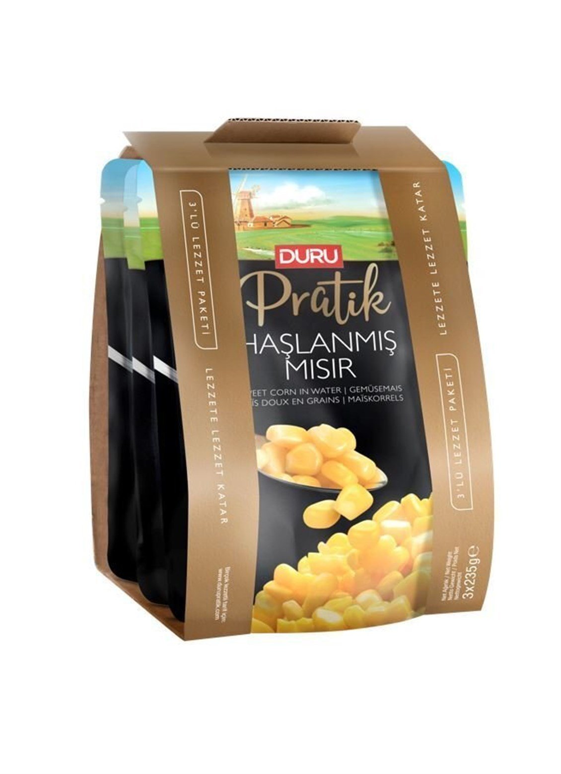 Duru Pratik Haşlanmış Mısır 3x235 Gr