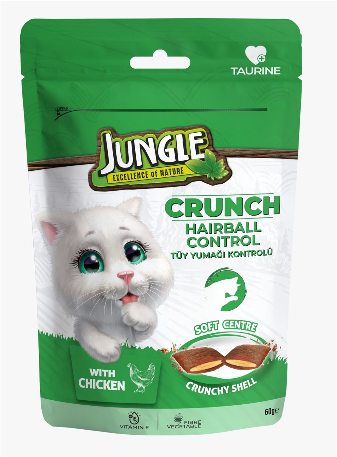 Jungle Crunch Kedı Ödül Maması Tüy Yumağı Kontrolü 60g