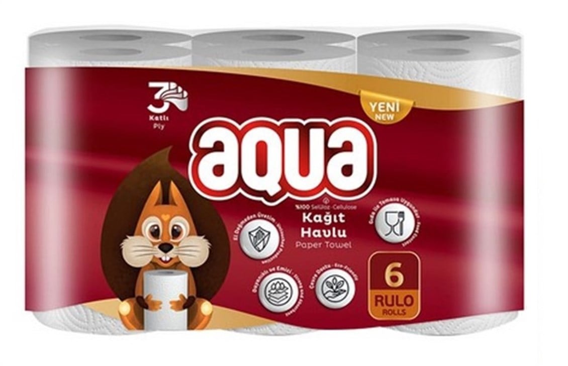 Aqua Kağıt Havlu 3 Katlı 6'lı 