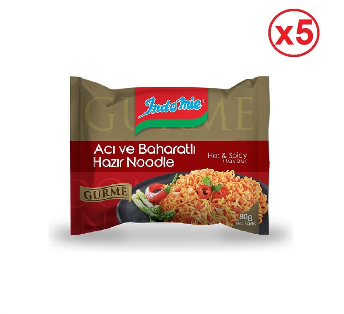 İndomie Gurme Noodle Acılı ve Baharatlı 80 Gr 5'li
