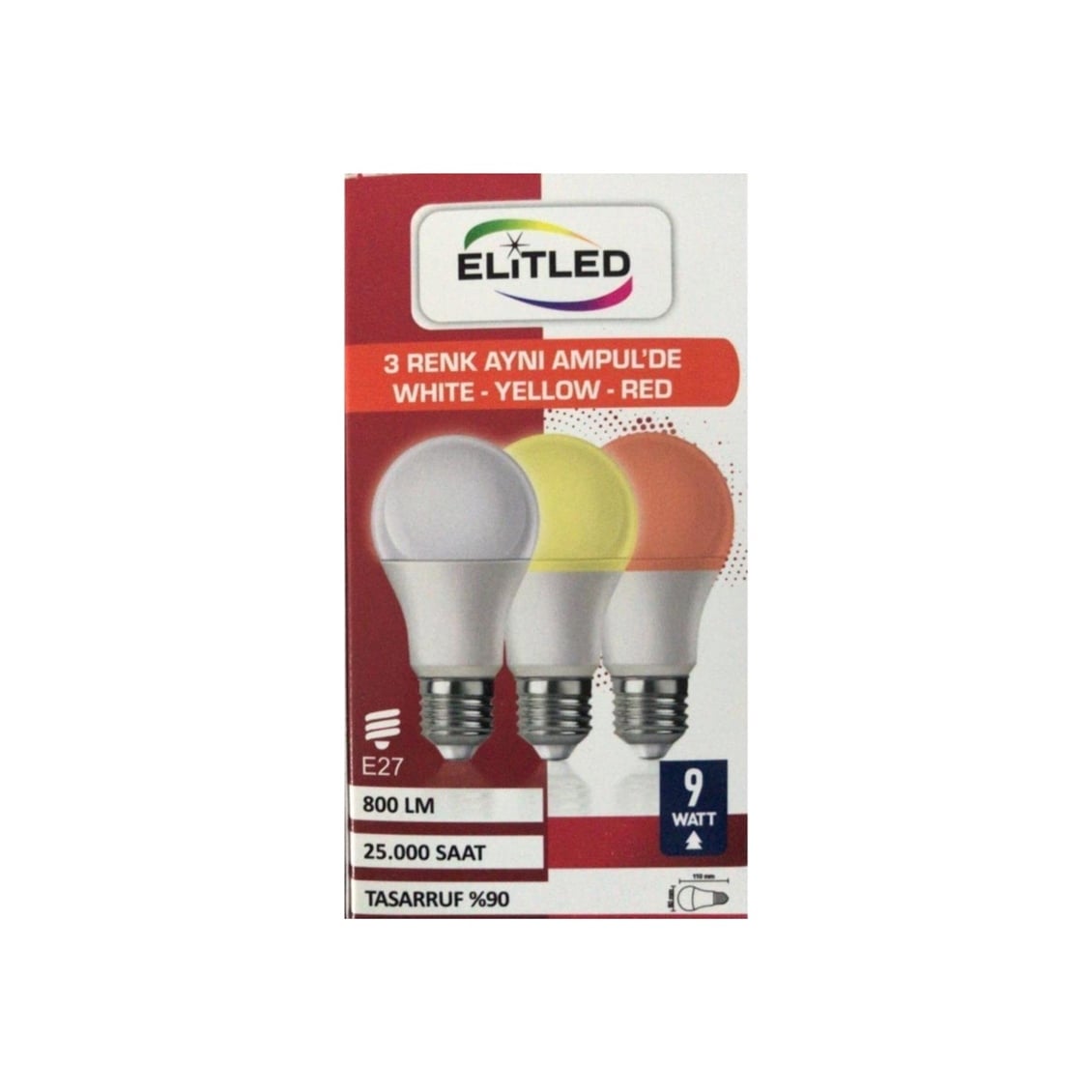 Elitled 3'ü Bir Arada 1 Led Ampul - 800 Lümen