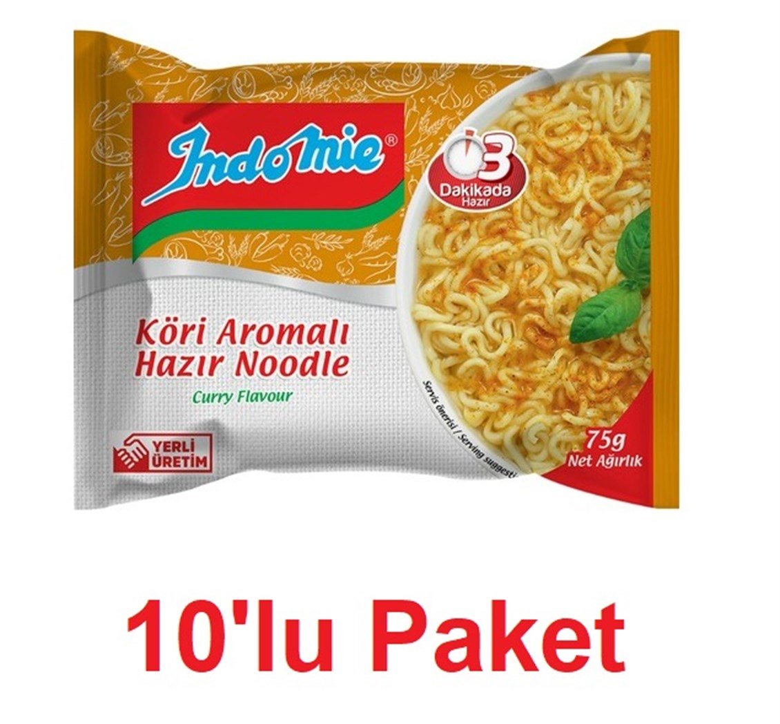 İndomie Paket Korili Noodle 75 gr 10'lu