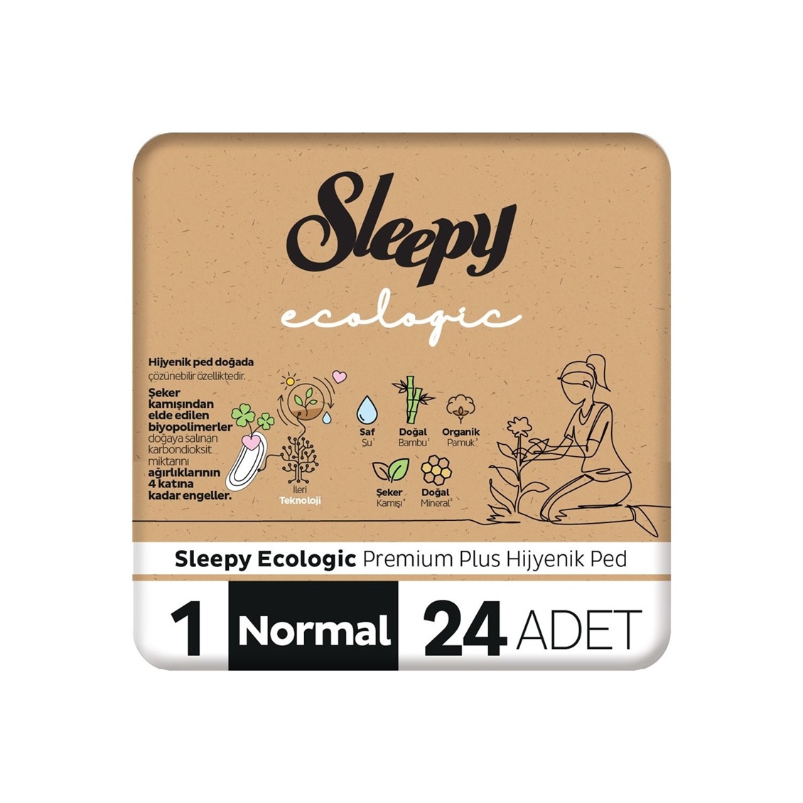 Sleepy Ecologic Premium Plus Hijyenik Ped Normal 24'lü