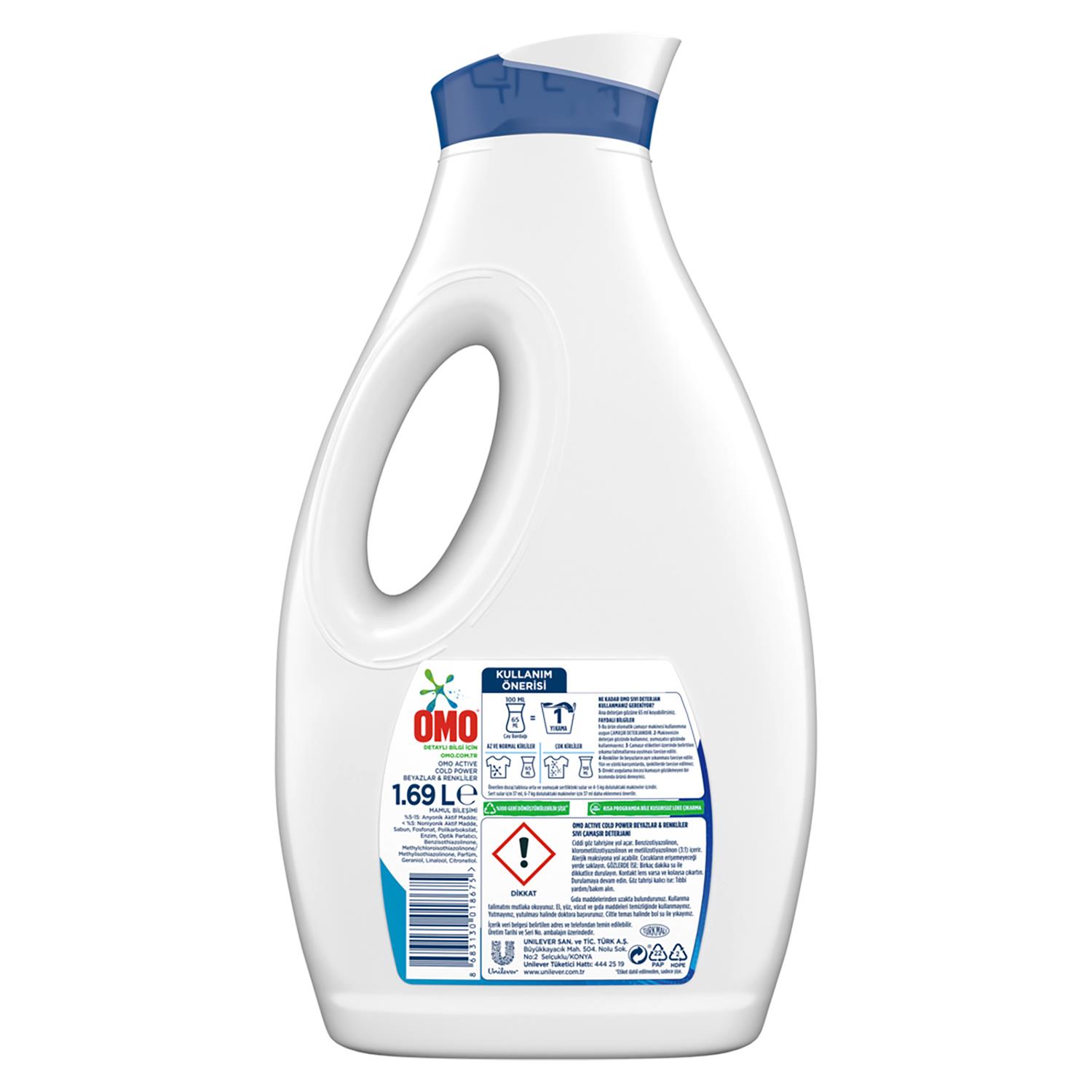 Omo Sıvı Deterjan Active Beyazlar ve Renkliler 1690 ml