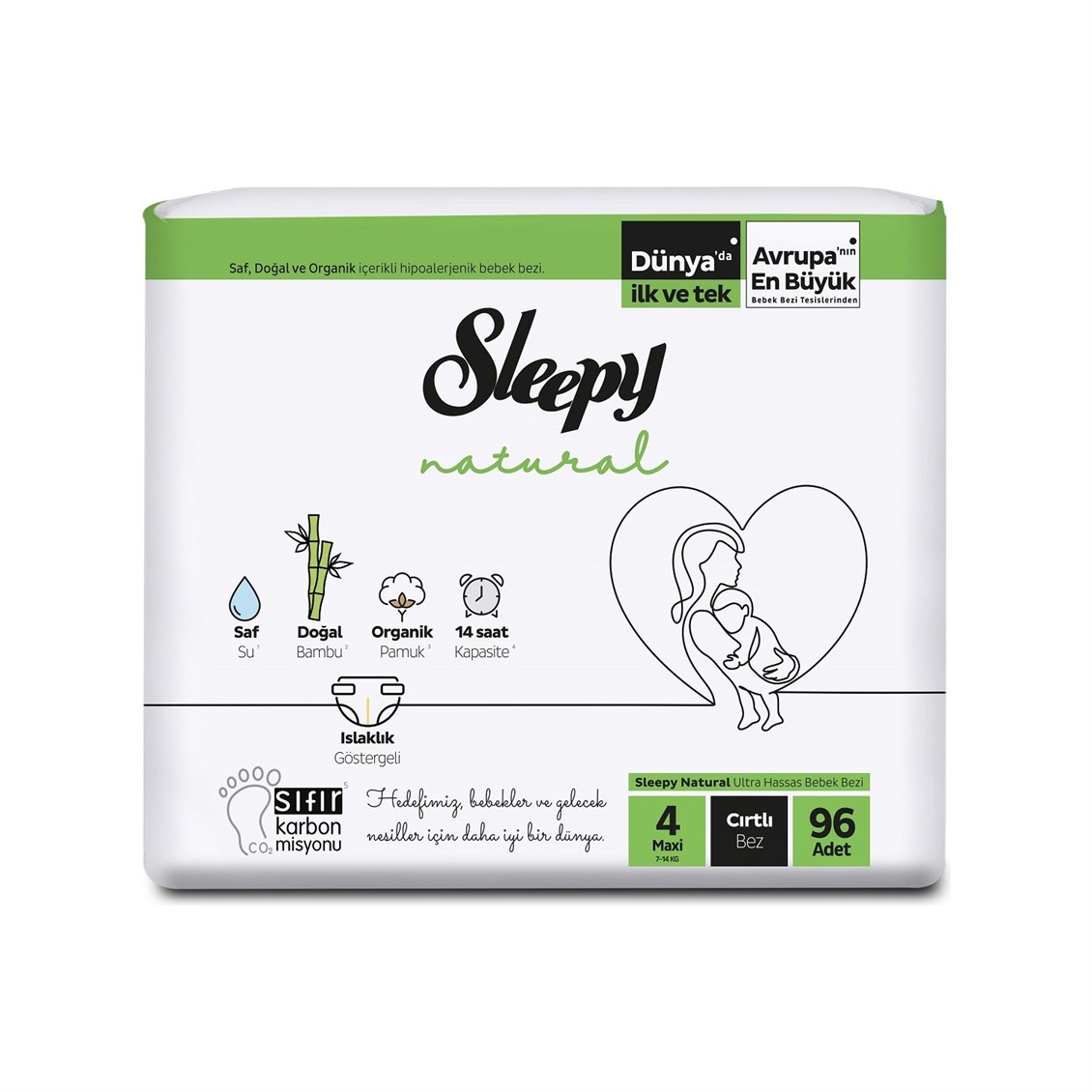 Sleepy Natural Bebek Bezi Maxi 4 No 96'lı