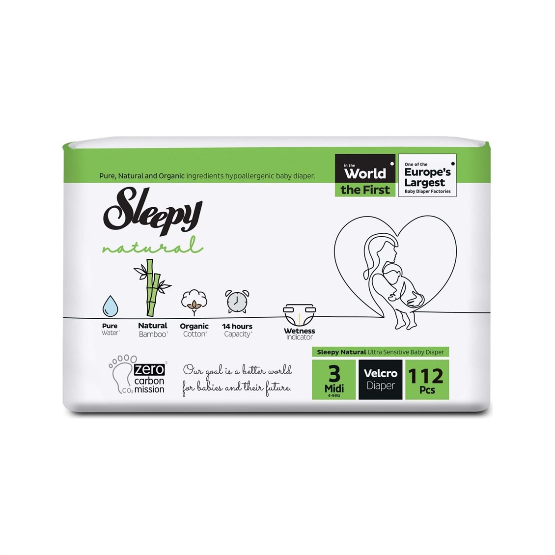 Sleepy Natural Bebek Bezi 3 Numara Midi 4-9 kg 112'li