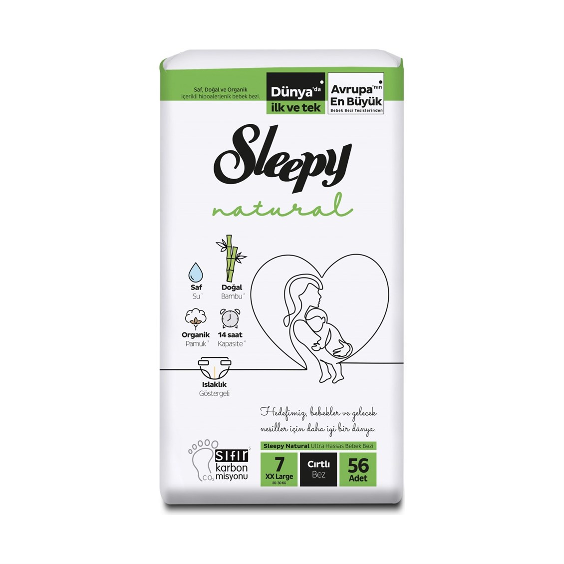 Sleepy Natural 4 Lü Jumbo Bebek Bezi Xxl 7 Numara 56'lı