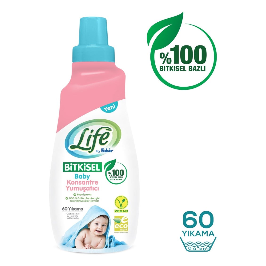 Life by Fakir %100 Bitkisel Bazlı Konsantre Bebek Çamaşır Yumuşatıcısı 1500 ml