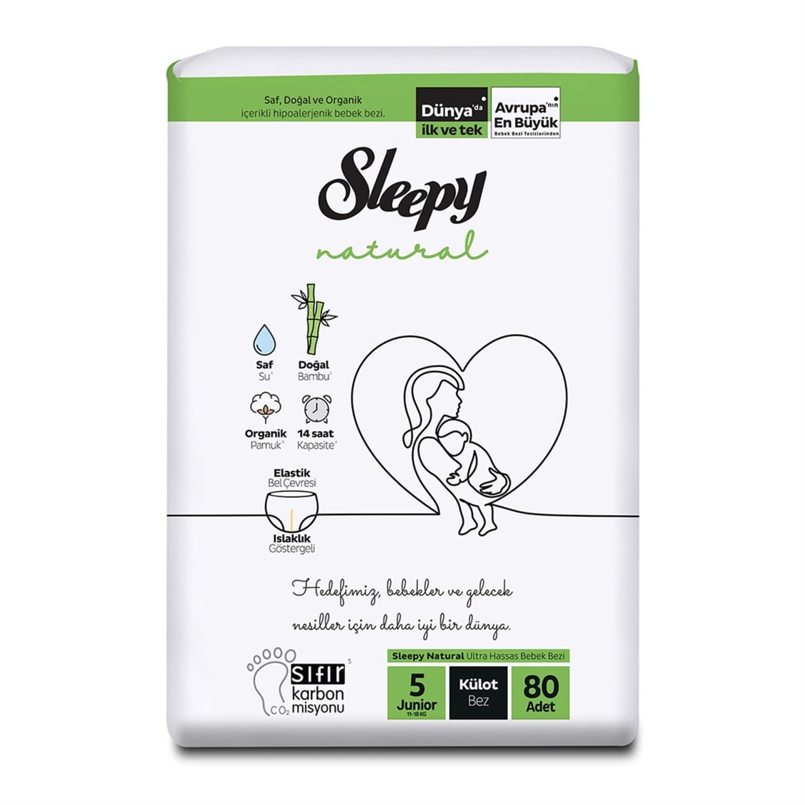 Sleepy Natural 4 lü Jumbo Külot Bebek Bezi Maxi 5 Numara 80'li