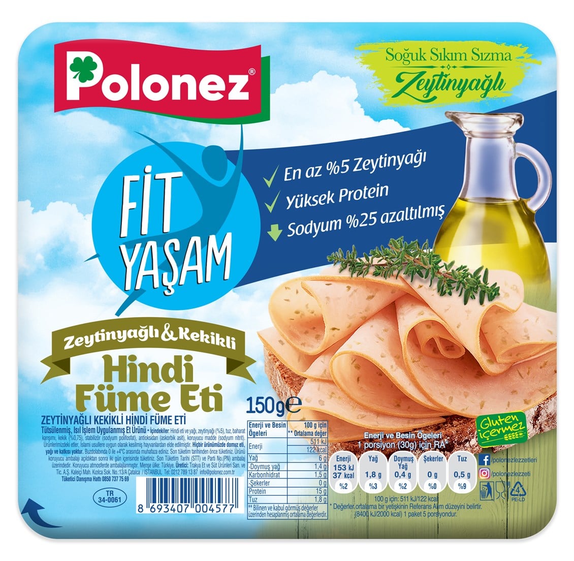 Polonez Fit Hindi Füme Zeytinyağlı Kekikli 150 gr