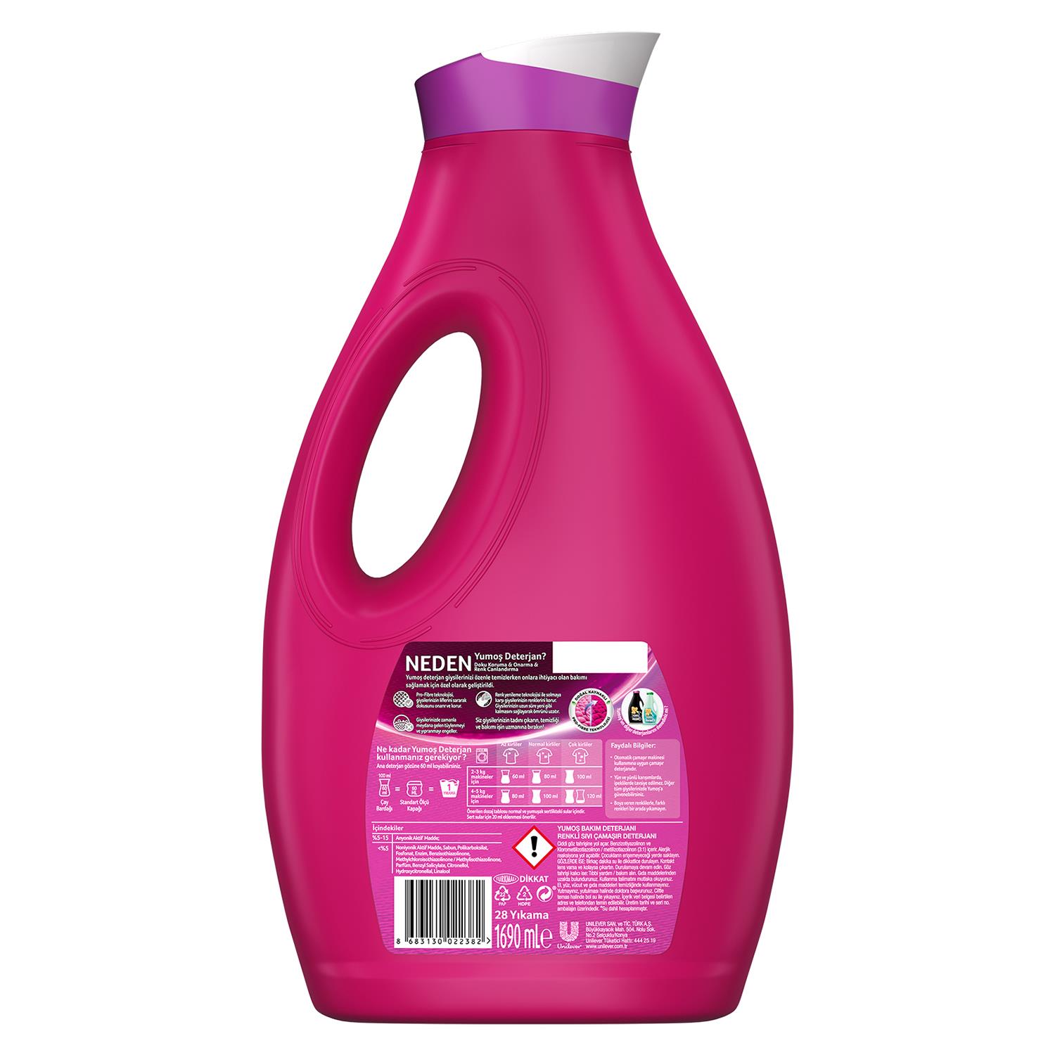 Yumoş Bakım Deterjanı Renkli 1690 ml