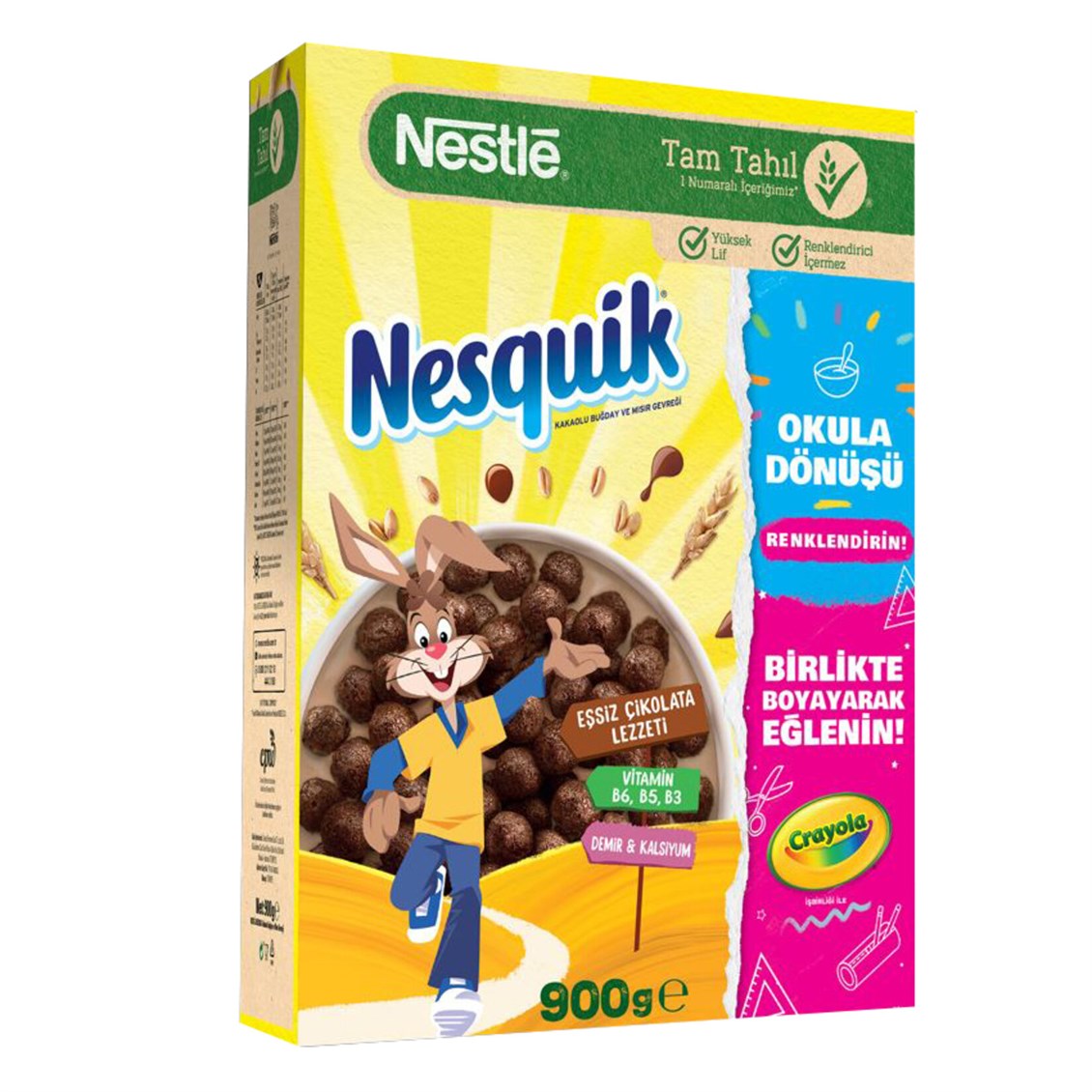 Nesquik Crayola Kakaolu Buğday ve Mısır Gevreği Kutu 900 gr