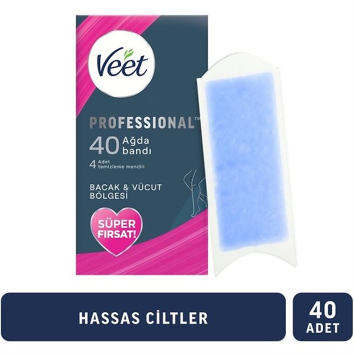 Veet Profesyonel Ağda Bandı Hassas 40'lı