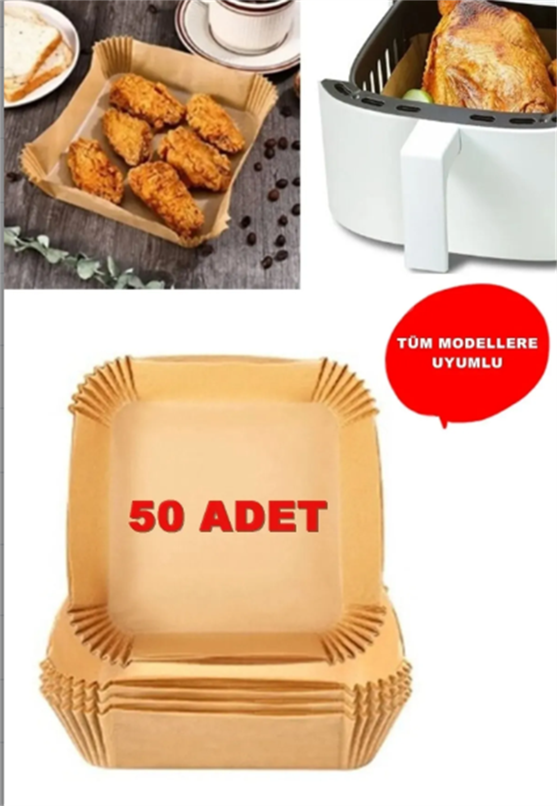 AİRFRYER KAĞIDI KARE 50 Lİ