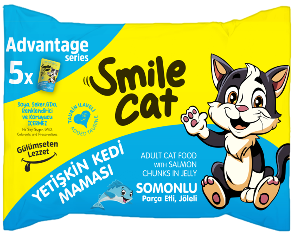 Smile Cat Pouch Somon 85 gr 5'li