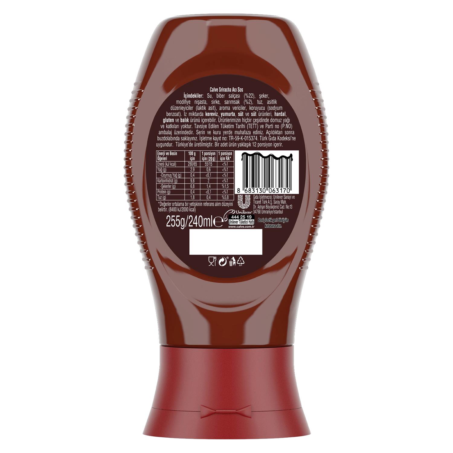 Calve Gurme Sriracha Acı Sos 255 gr