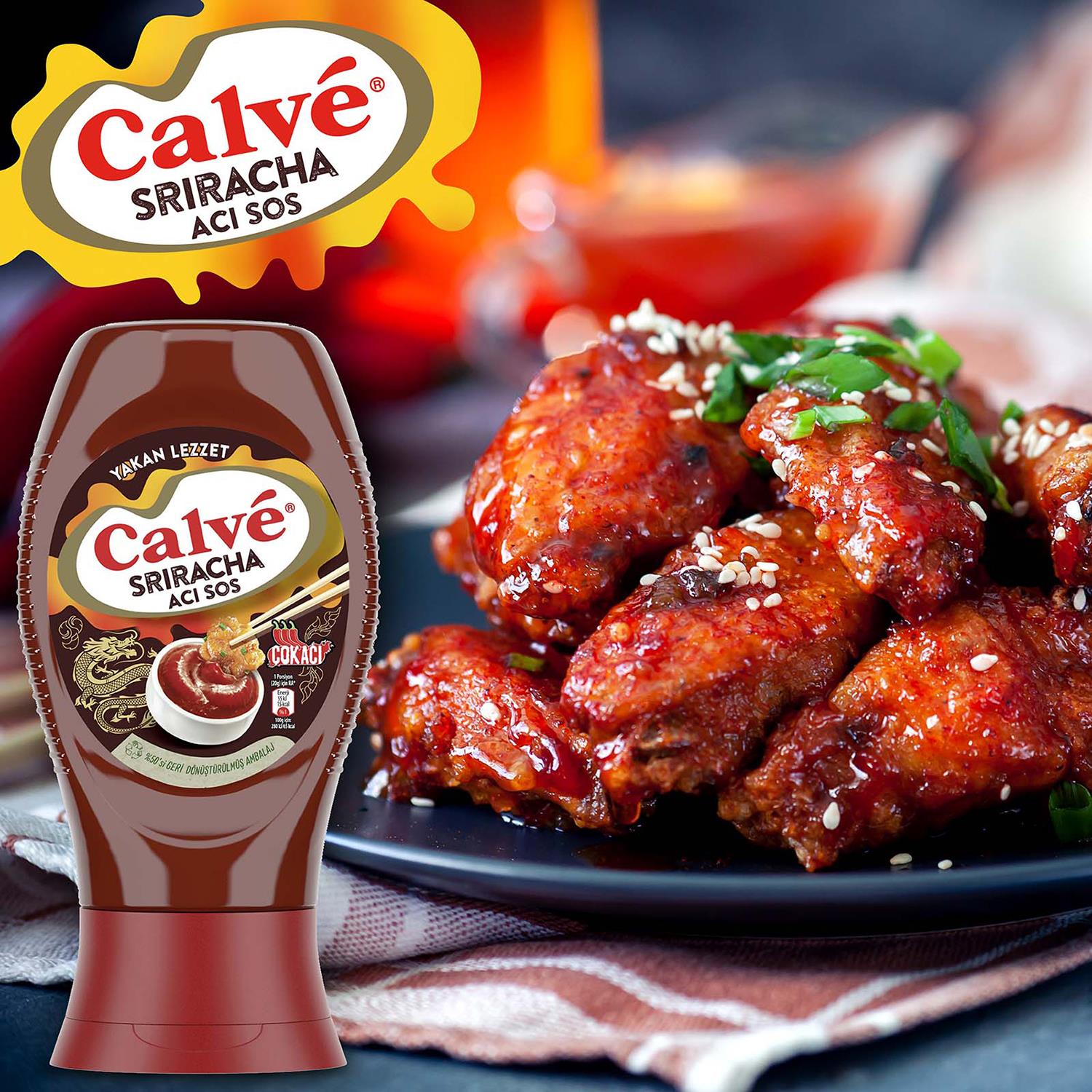Calve Gurme Sriracha Acı Sos 255 gr
