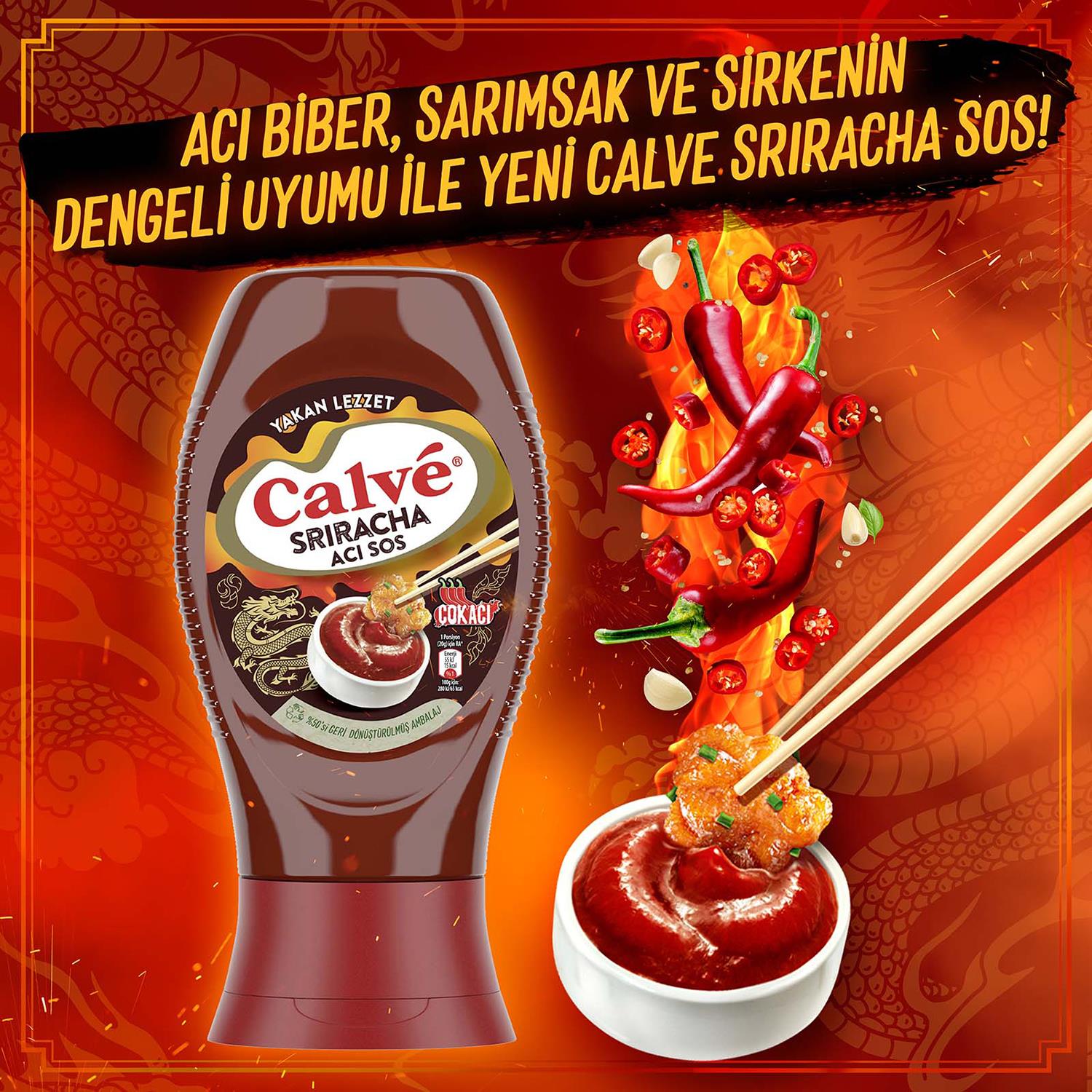 Calve Gurme Sriracha Acı Sos 255 gr