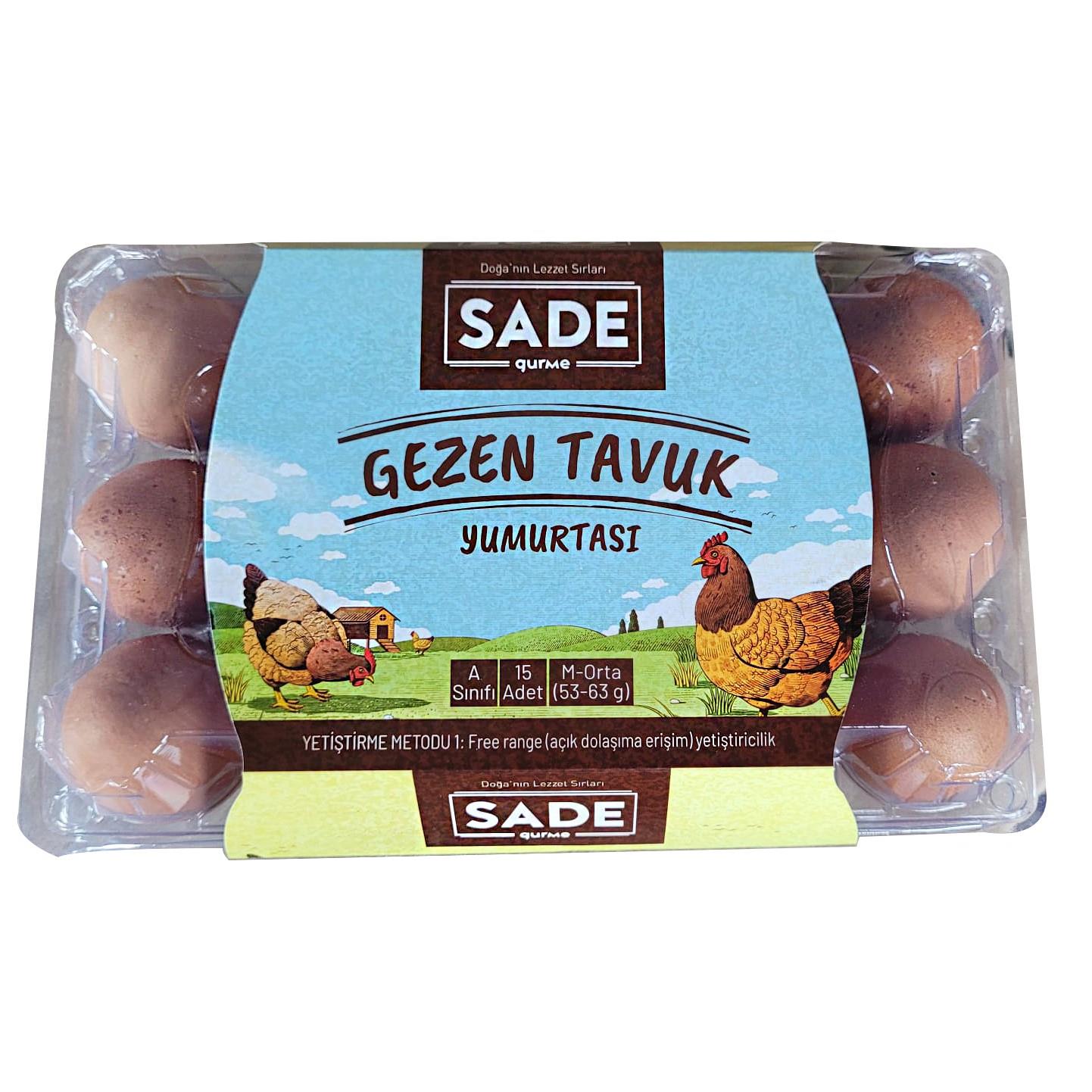 Sade Organik Serbest Gezen Tavuk Yumurtası 15li