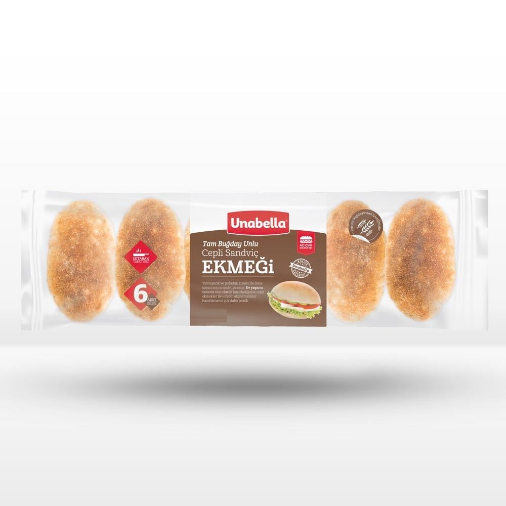 Unabella Mini Tam Buğdaylı Cepli Sandviç Ekmeği 4'lü 240Gr