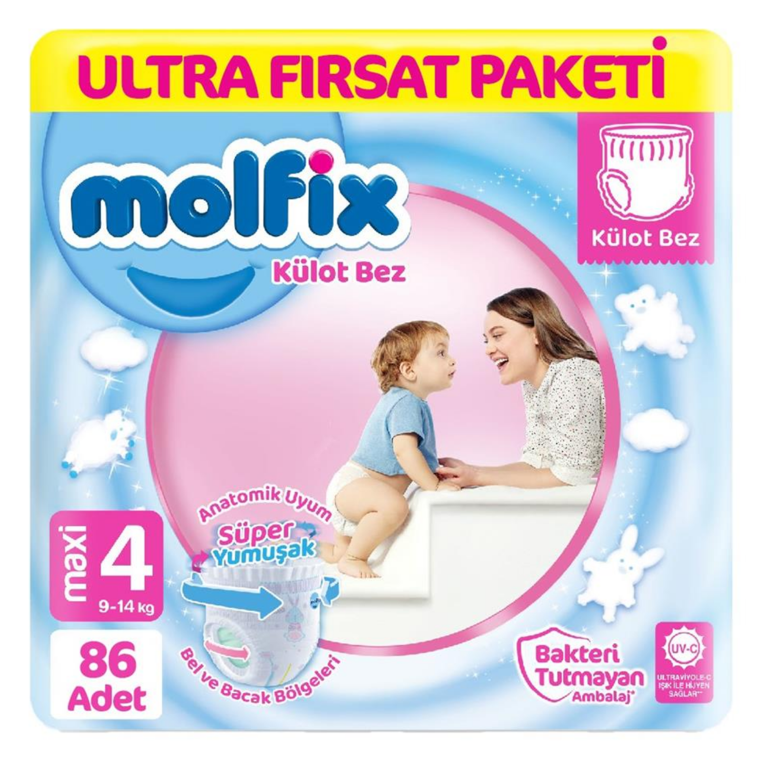 Molfix Külot Bebek Bezi 4 Beden Maxi Ultra Fırsat Paketi 86'lı