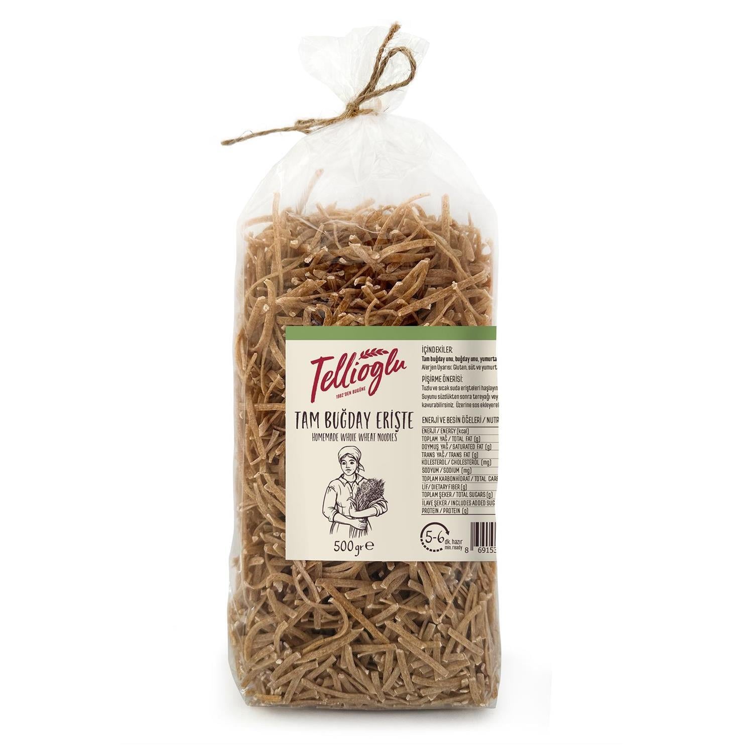 Tellioğlu Tam Buğday Erişte 500 gr