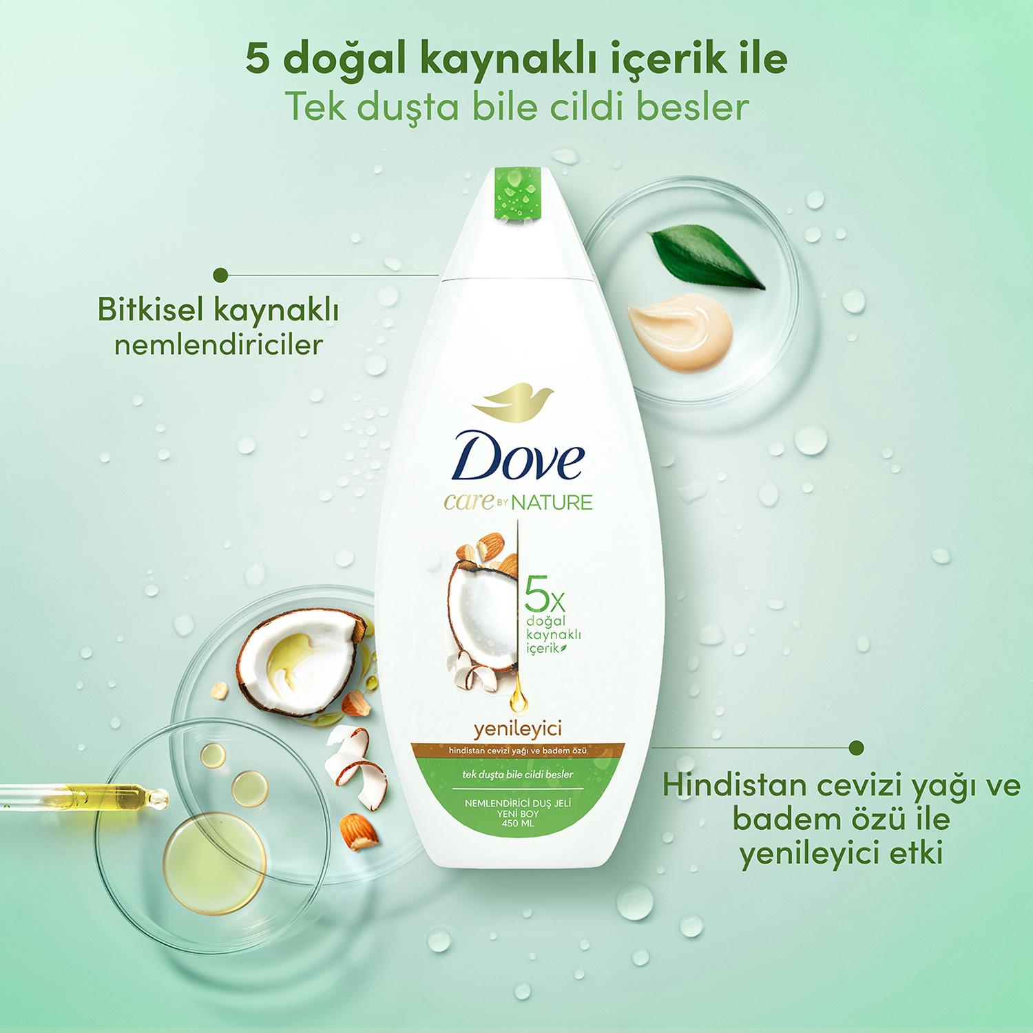 Dove Duş Jeli Hindistan Cevizi Yağı ve Badem Özü 450 ml