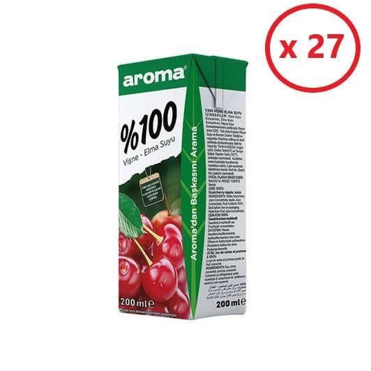Aroma %100 Vişne - Elma Nektarı 200 ml 27'li