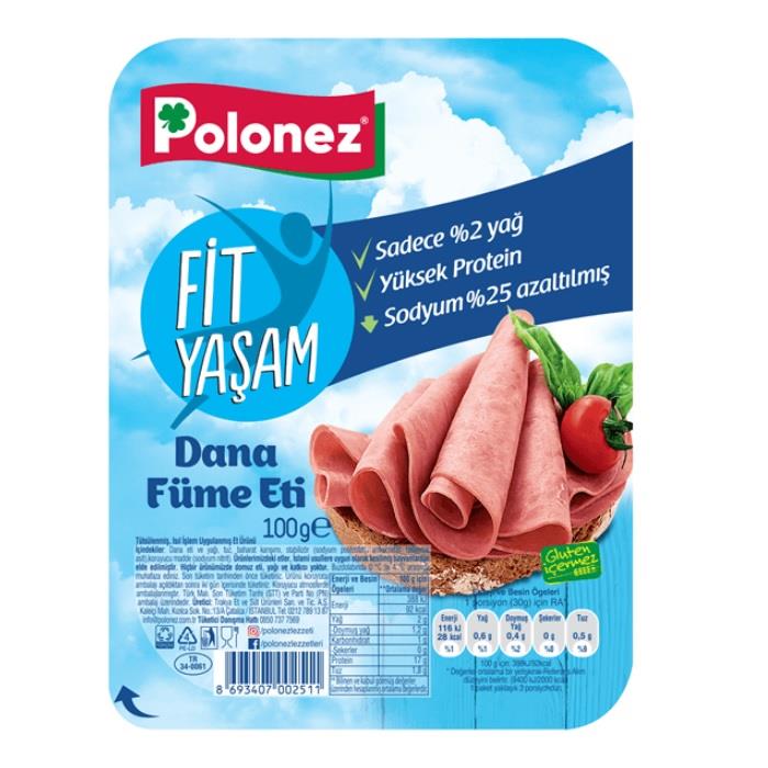 Polonez Fit Yaşam Dana Füme Et 90 gr
