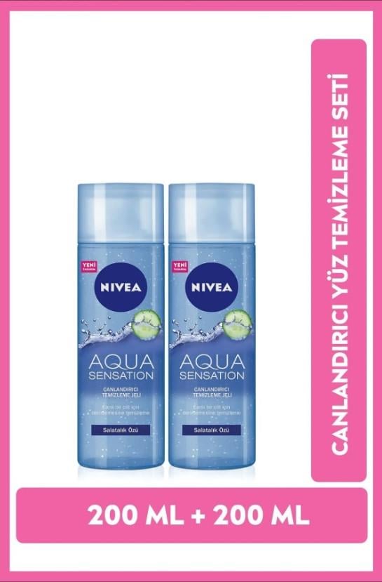 Nivea Yüz Temizleme Jeli Aqua Sensation Canlandırıcı Salatalık Özü 200 Ml X2