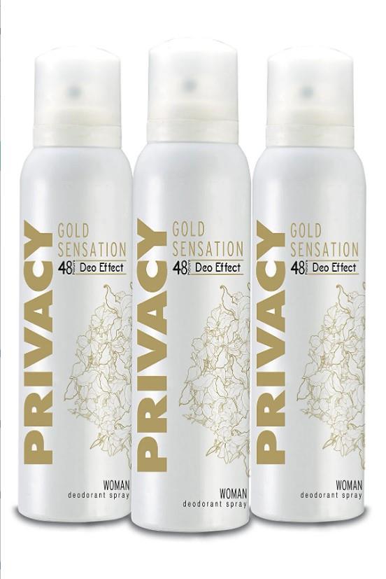 Privacy Gold Women Deodorant 3X150 Ml
